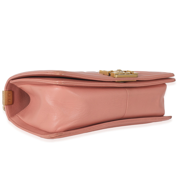 Pink Quilted Caviar Old Medium Boy Bag - Picture 2 of 7